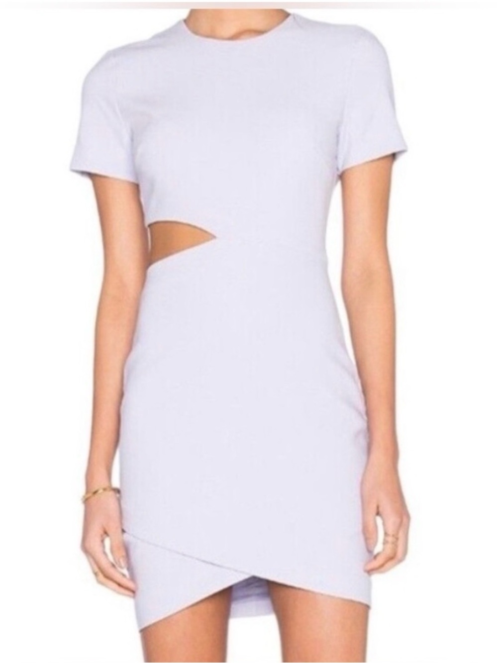 Elizabeth and James Aiala Lavender Cutout Short Sleeve Mini Dress